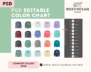 Editable Comfort Colors 1566 Color + Size Chart