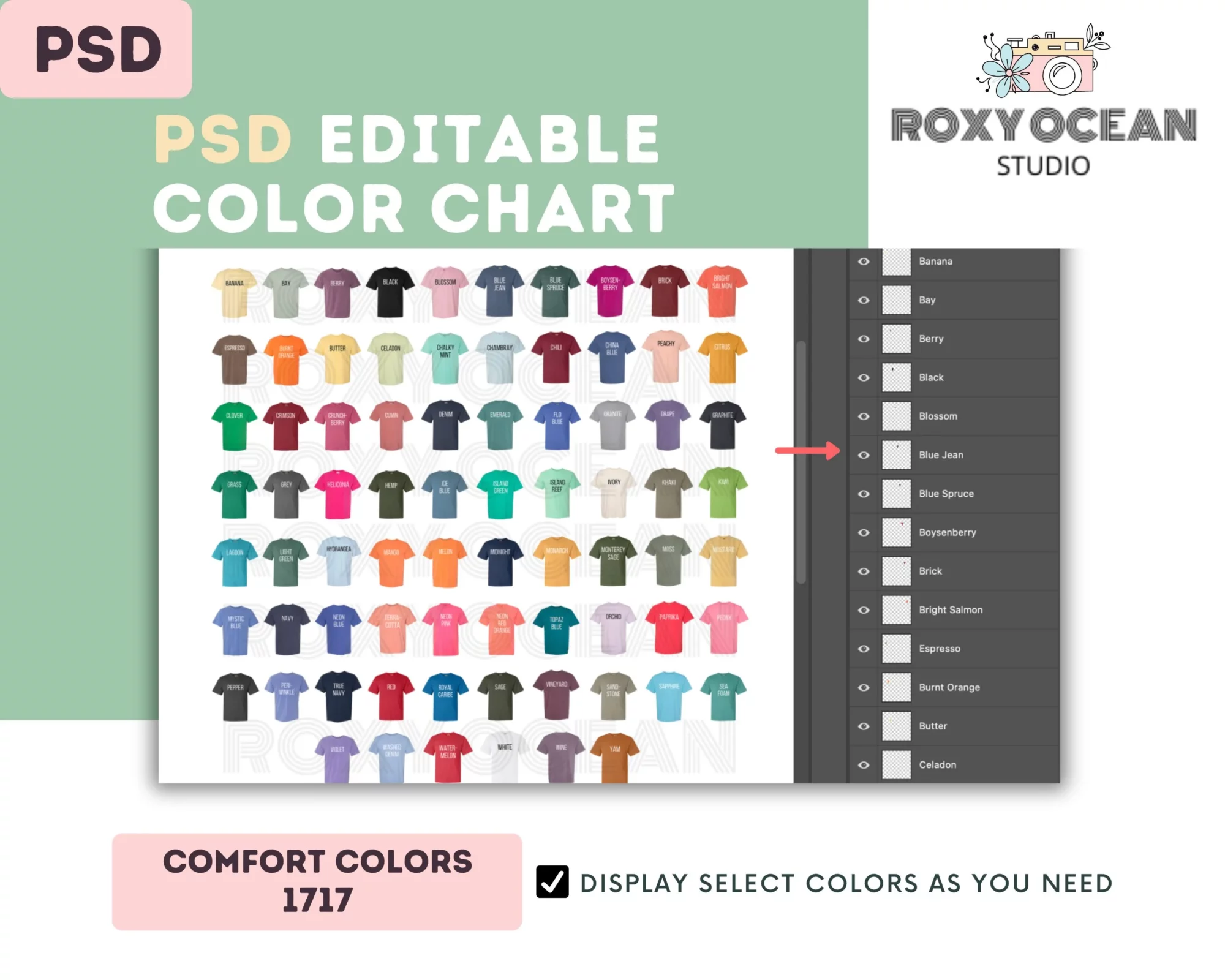 Editable Comfort Colors 1717 Color + Size Chart - Image 3