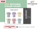 Editable Comfort Colors 1745 Color + Size Chart