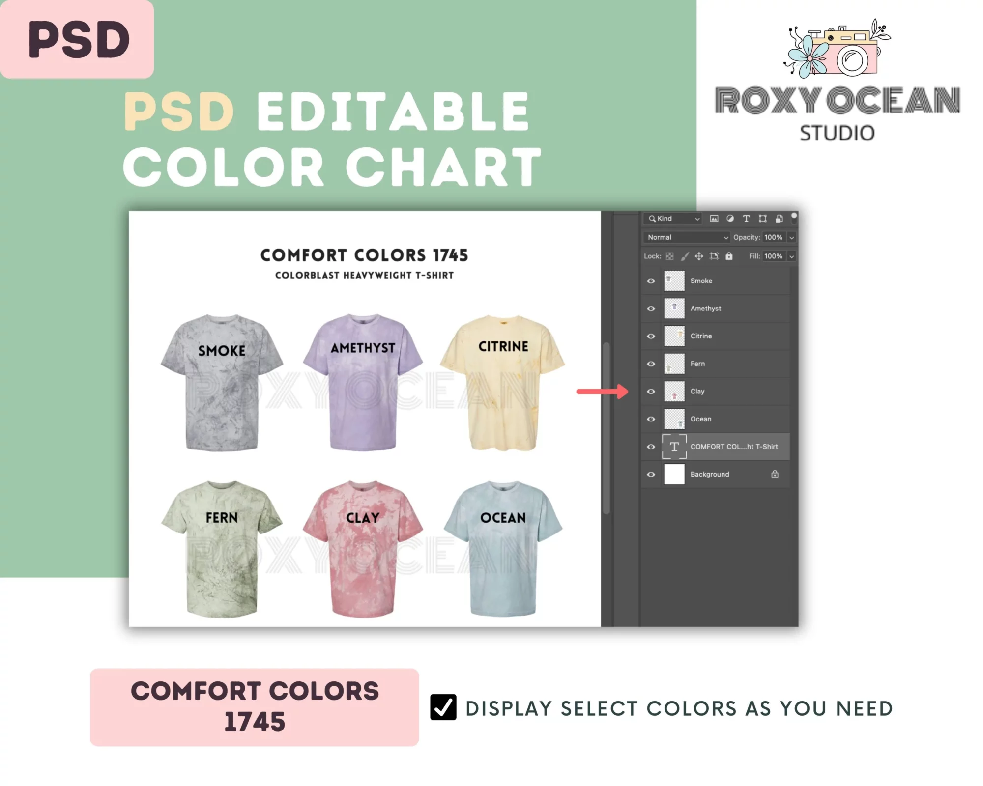 Editable Comfort Colors 1745 Color + Size Chart - Image 3