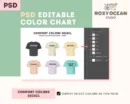 Editable Comfort Colors 3023CL Color + Size Chart