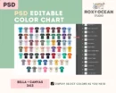 Editable Bella Canvas 3413 Color + Size Chart