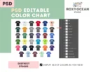 Editable District DT6000 Color + Size Chart