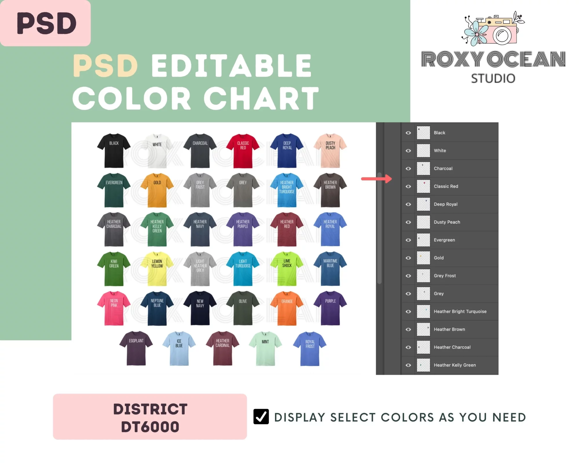 Editable District DT6000 Color + Size Chart - Image 3