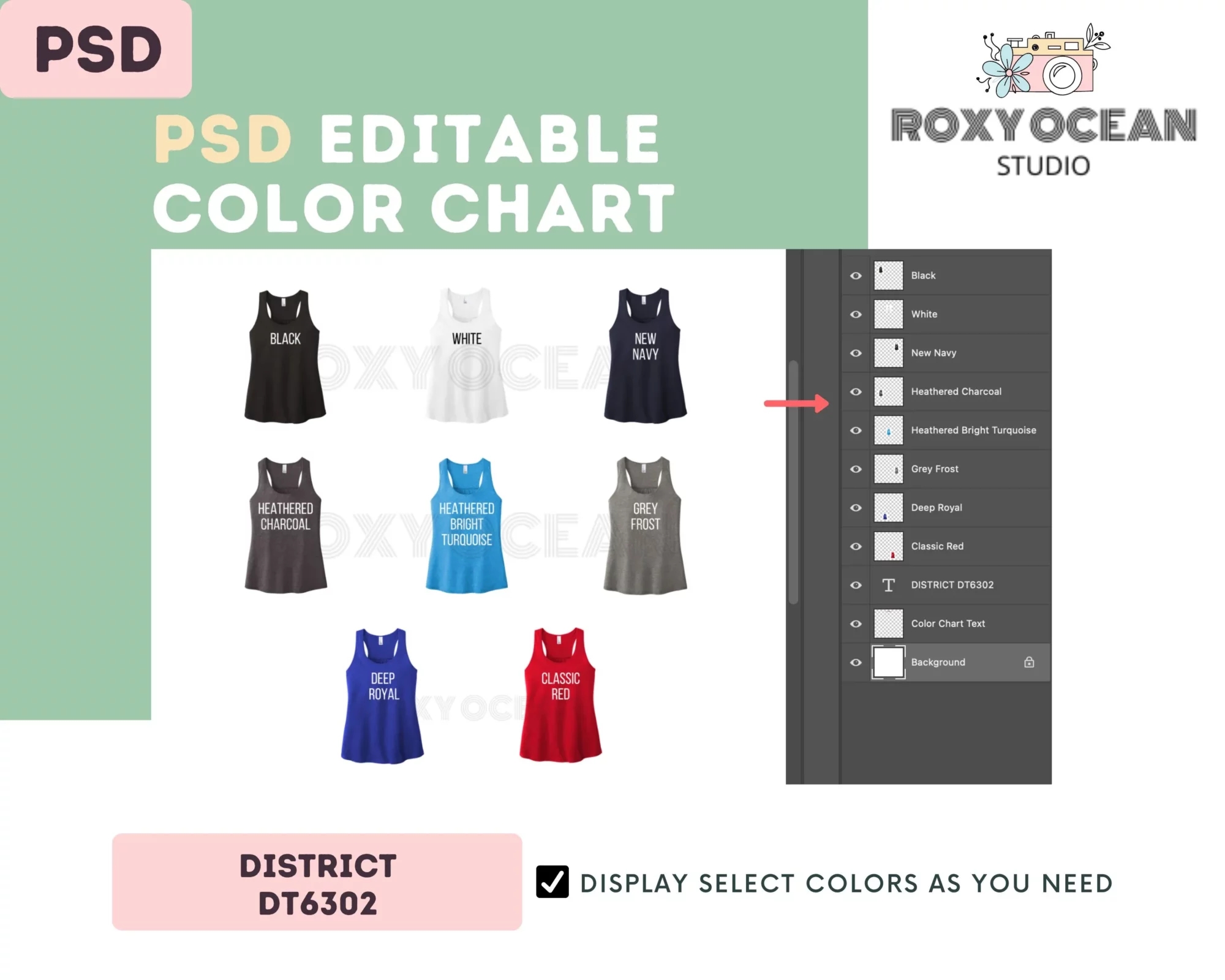 Editable District DT6302 Color + Size Chart - Image 3