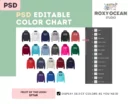 Editable Fruit Of The Loom SF76R Color + Size Chart