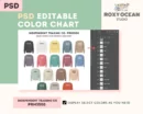 Editable Independent Trading Co. PRM3500  Color + Size Chart