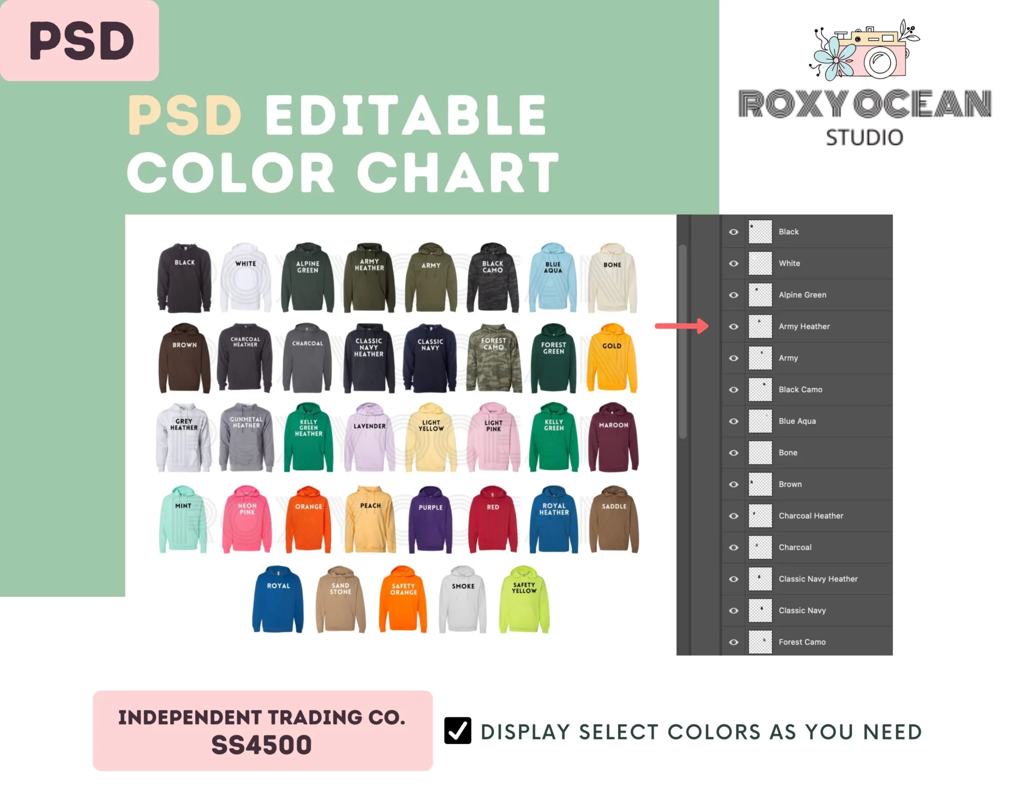 Editable Independent Trading Co. SS4500 Color + Size Chart - Image 3