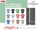 Editable Bella Canvas 3413T Color + Size Chart