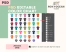 Editable Jerzees 29MR Color + Size Chart