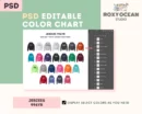 Editable Jerzees 996YR Color + Size Chart