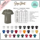 Editable Bella Canvas 3005 Size + Color Chart