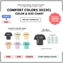 Editable Comfort Colors 3023CL Color + Size Chart