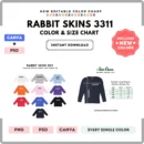 Editable Rabbit Skins 3311 Color + Size Chart