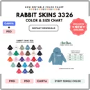 Editable Rabbit Skins 3326 Color + Size Chart