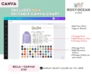 Editable Bella Canvas 3719 Size + Color Chart