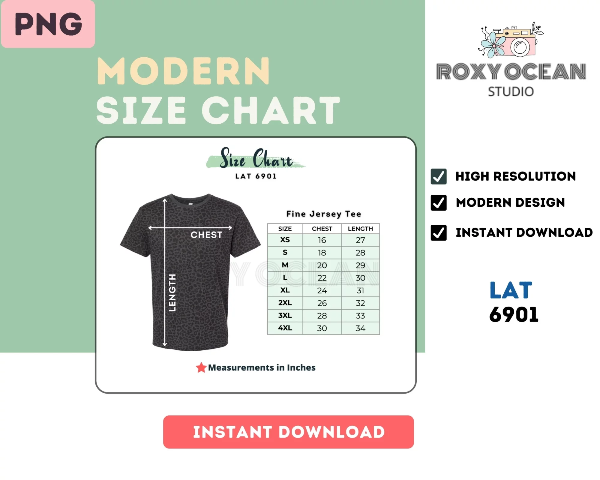 Editable LAT 6901 Color + Size Chart - Image 4