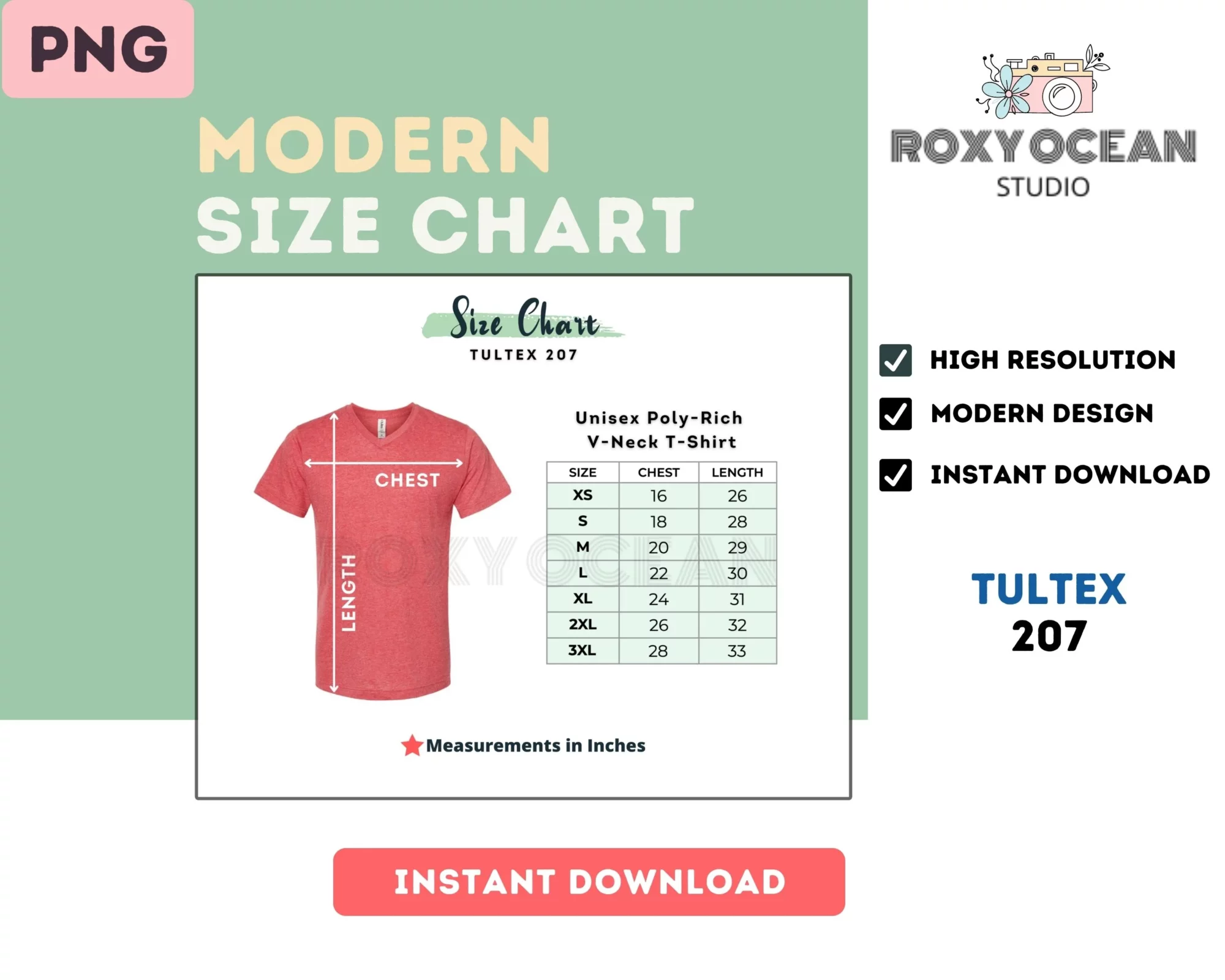 Editable Tultex 207 Color + Size Chart - Image 4