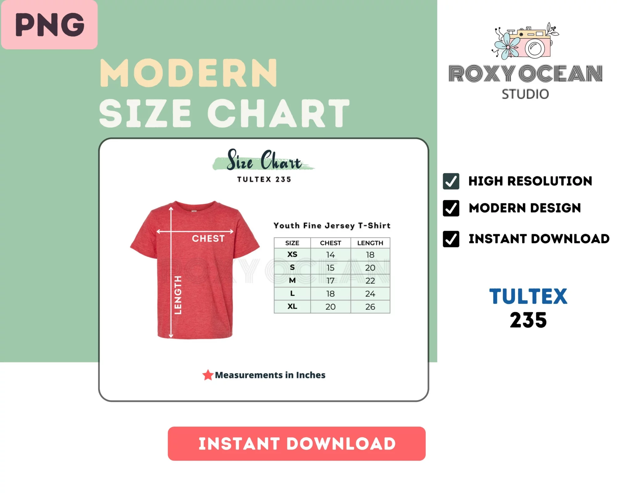 Editable Tultex 235 Color + Size Chart - Image 4