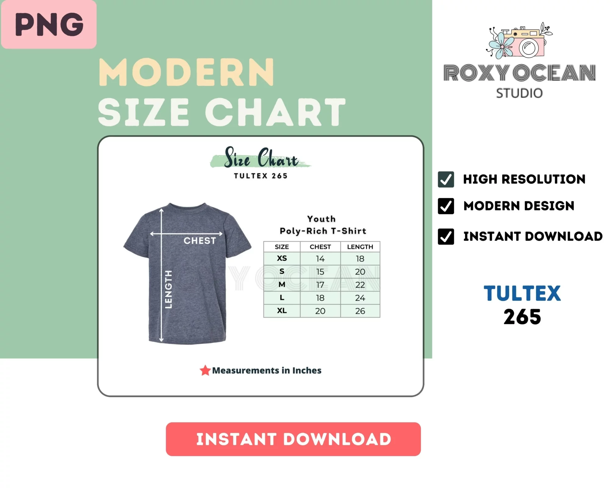 Editable Tultex 265 Color + Size Chart - Image 4