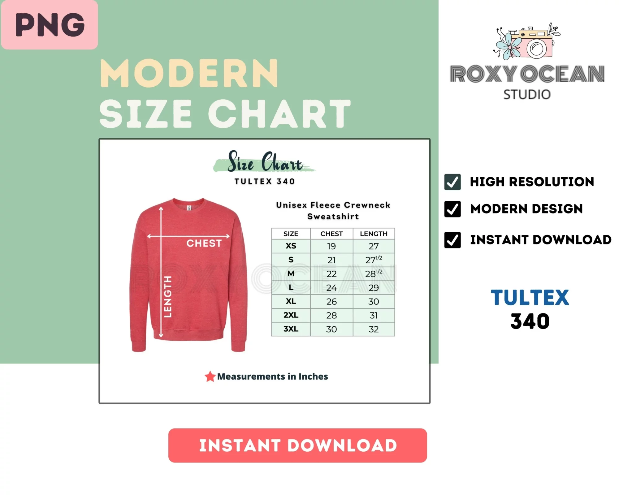 Editable Tultex 340 Color + Size Chart - Image 4