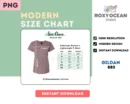 Editable Gildan 880 Color + Size Chart