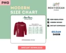 Editable Gildan 5400B Color + Size Chart