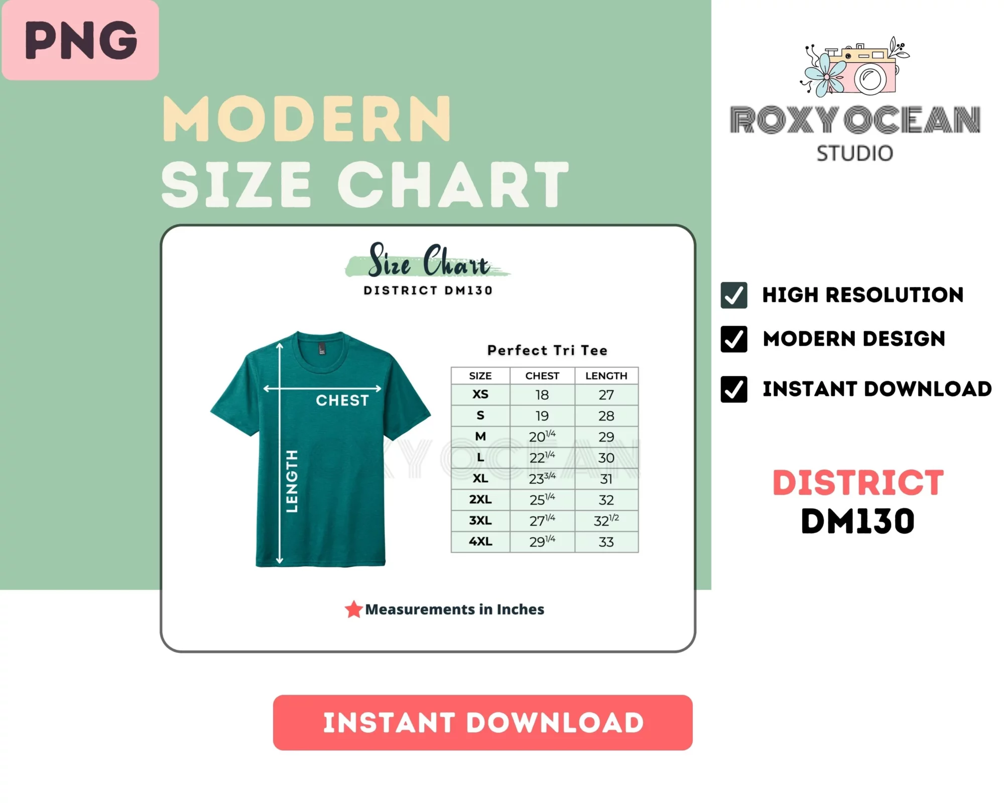 Editable District DM130 Color + Size Chart - Image 4