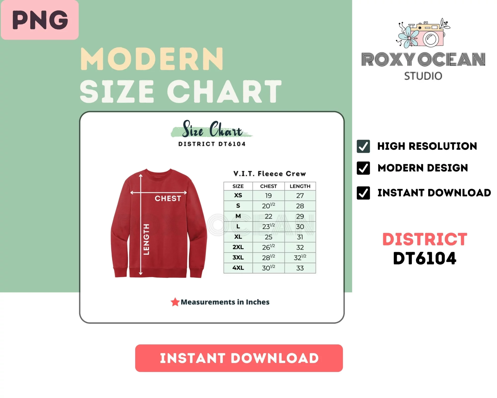 Editable District DT6104 Color + Size Chart - Image 4