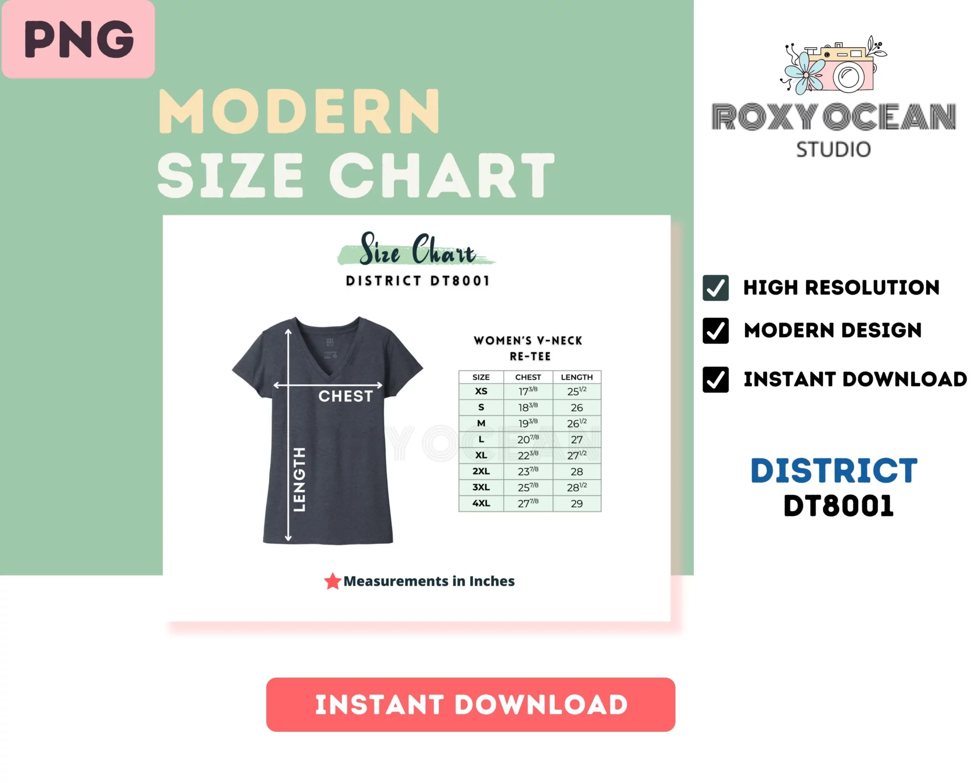 Editable District DT8001 Color + Size Chart - Image 4