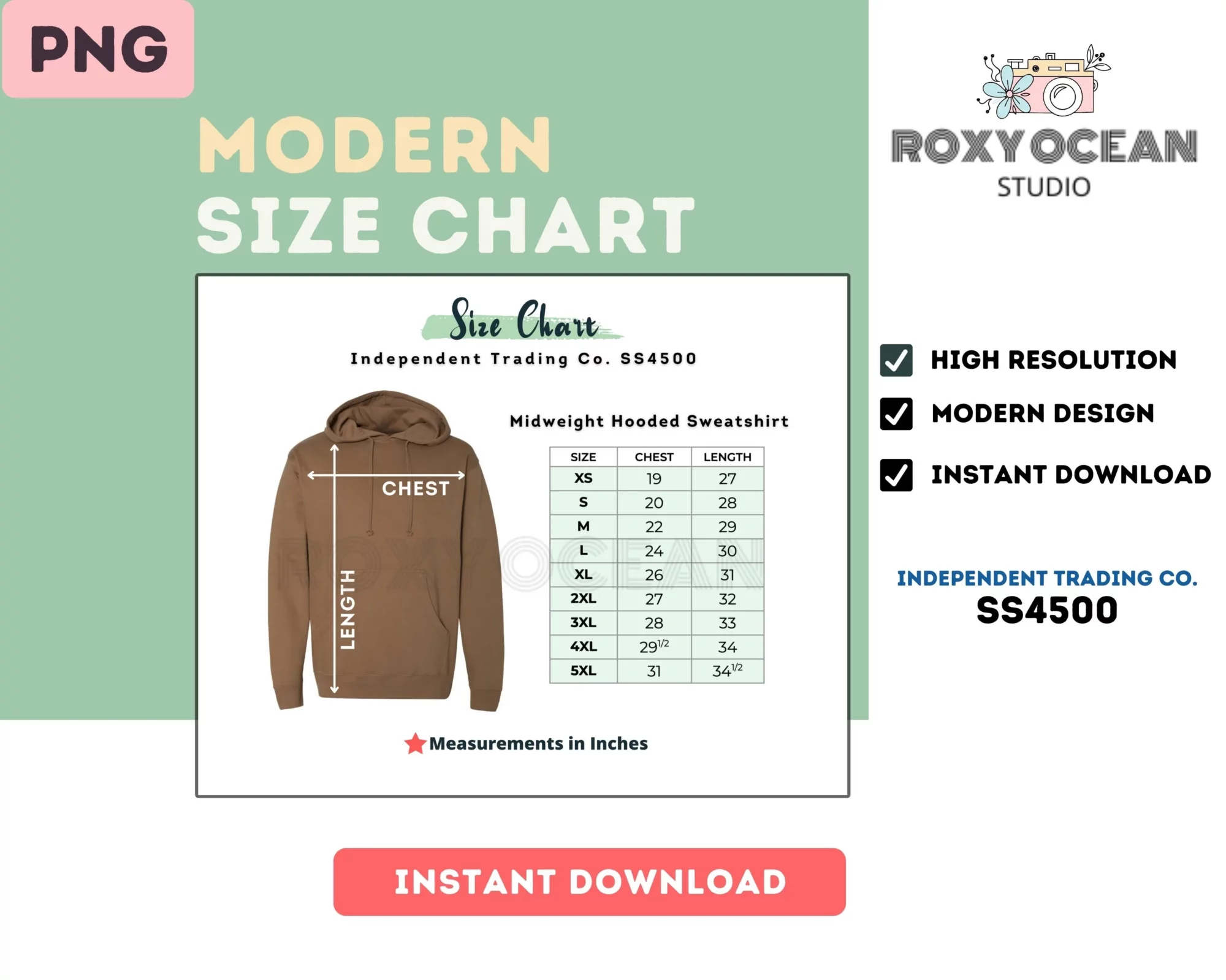 Editable Independent Trading Co. SS4500 Color + Size Chart - Image 4