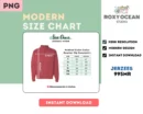 Editable Jerzees 995MR Color + Size Chart