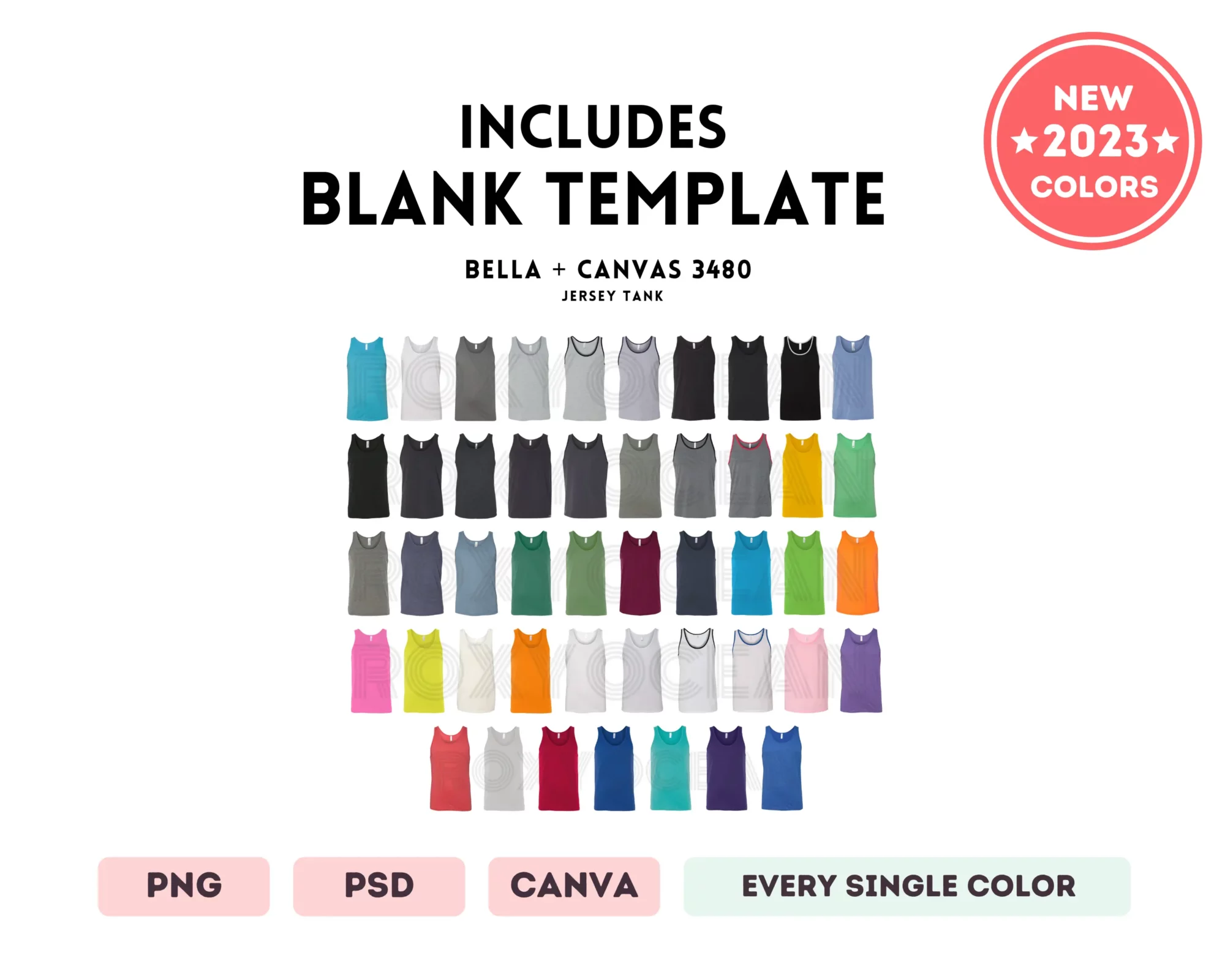 Editable Bella Canvas 3480 Color + Size Chart - Image 5