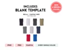 Editable Bella Canvas 3483 Color + Size Chart