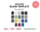 Editable Bella Canvas 3501Y Color + Size Chart