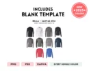 Editable Bella Canvas 3512 Color + Size Chart