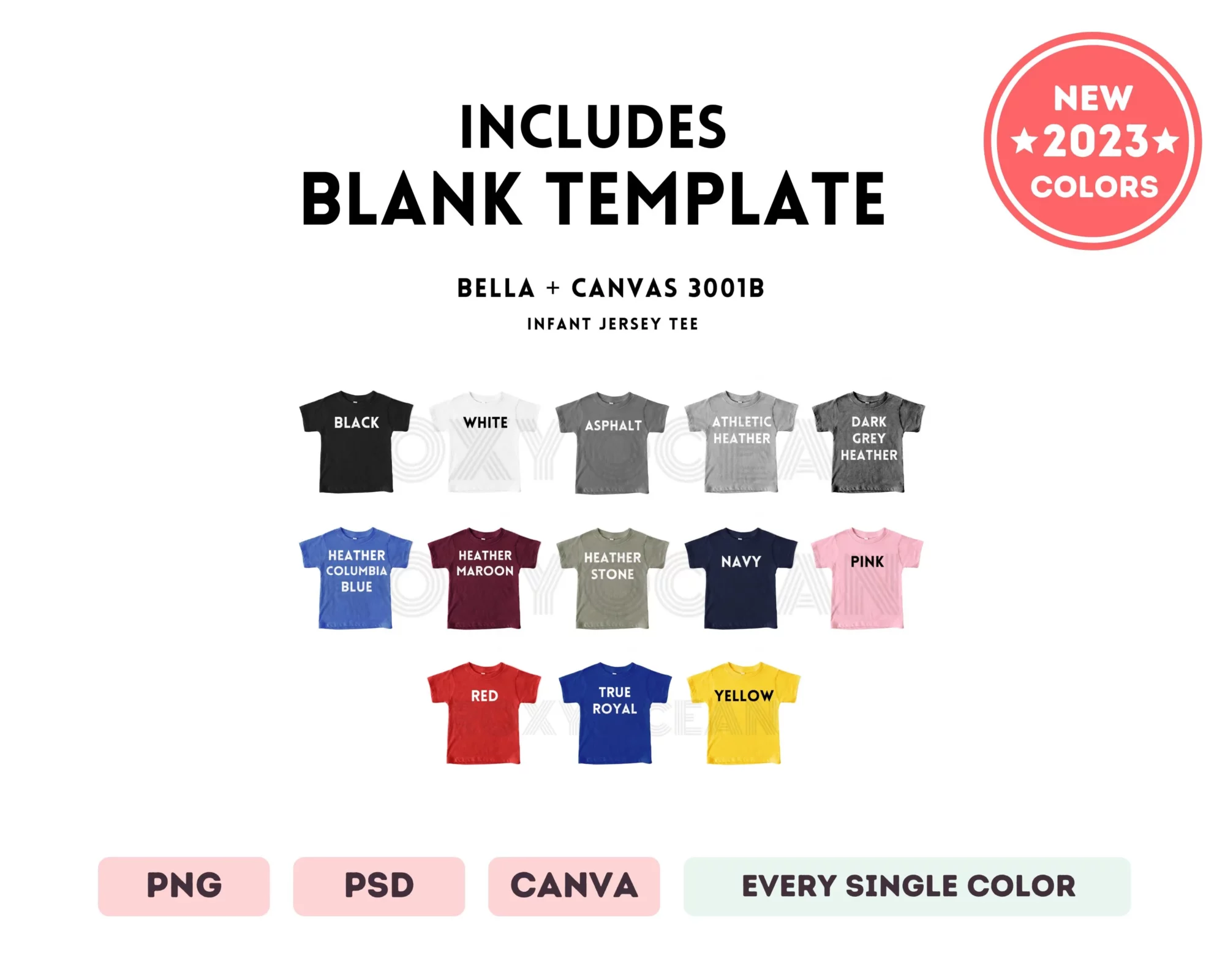 Editable Bella Canvas 3001B Color + Size Chart - Image 5