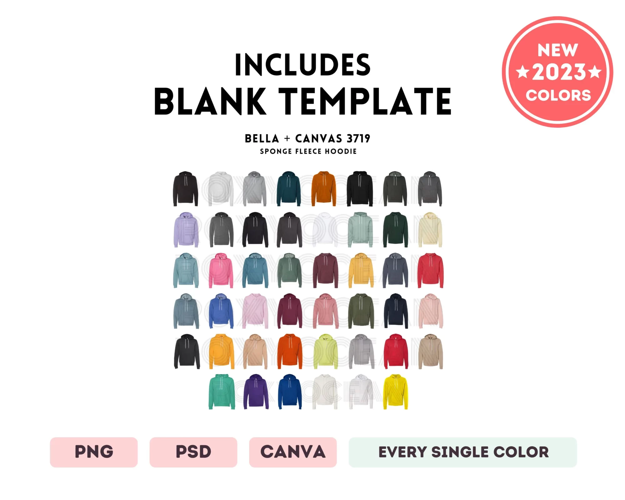 Editable Bella Canvas 3719 Color + Size Chart - Image 5