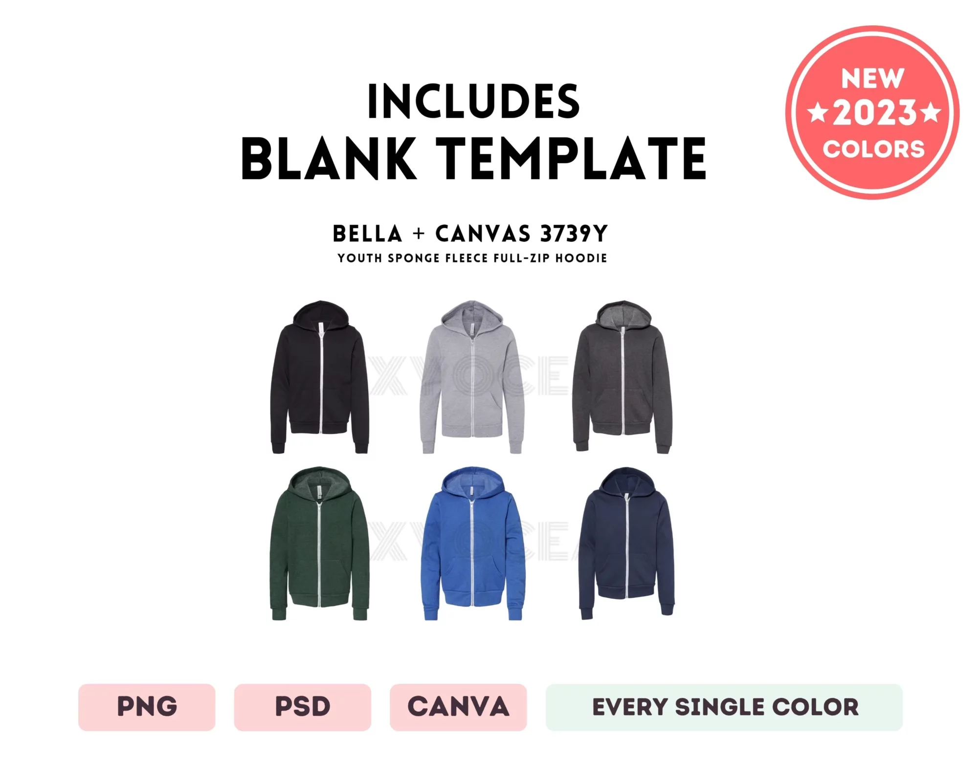 Editable Bella Canvas 3739Y Color + Size Chart - Image 5