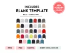 Editable Bella Canvas 3945 Color + Size Chart