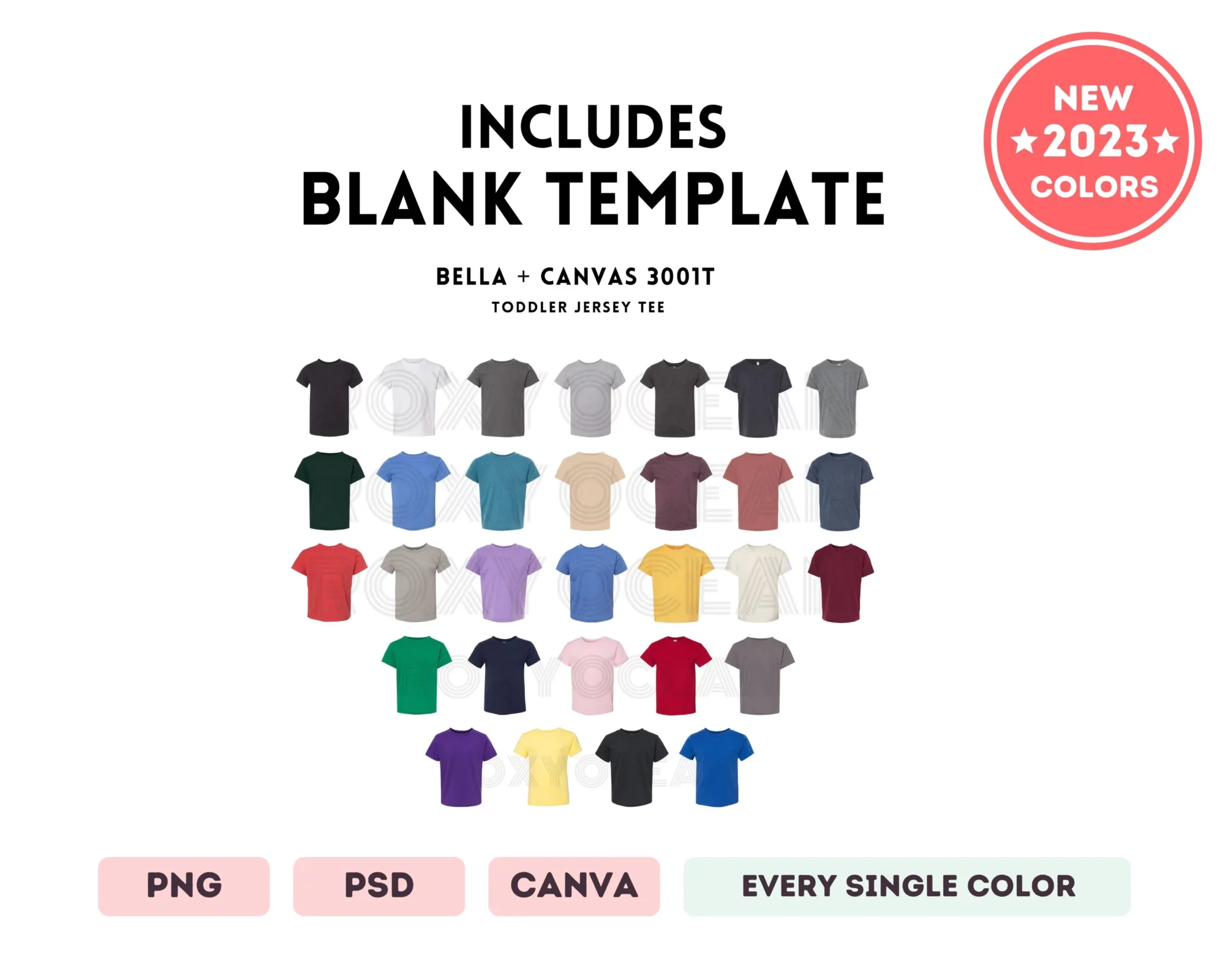 Editable Bella Canvas 3001T Color + Size Chart - Image 5