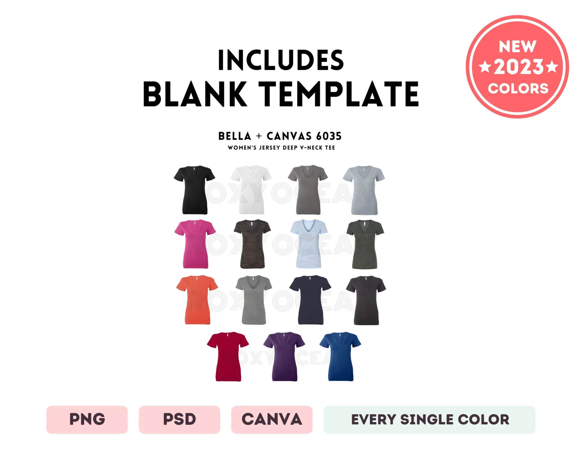 Editable Bella Canvas 6035 Color + Size Chart - Image 5