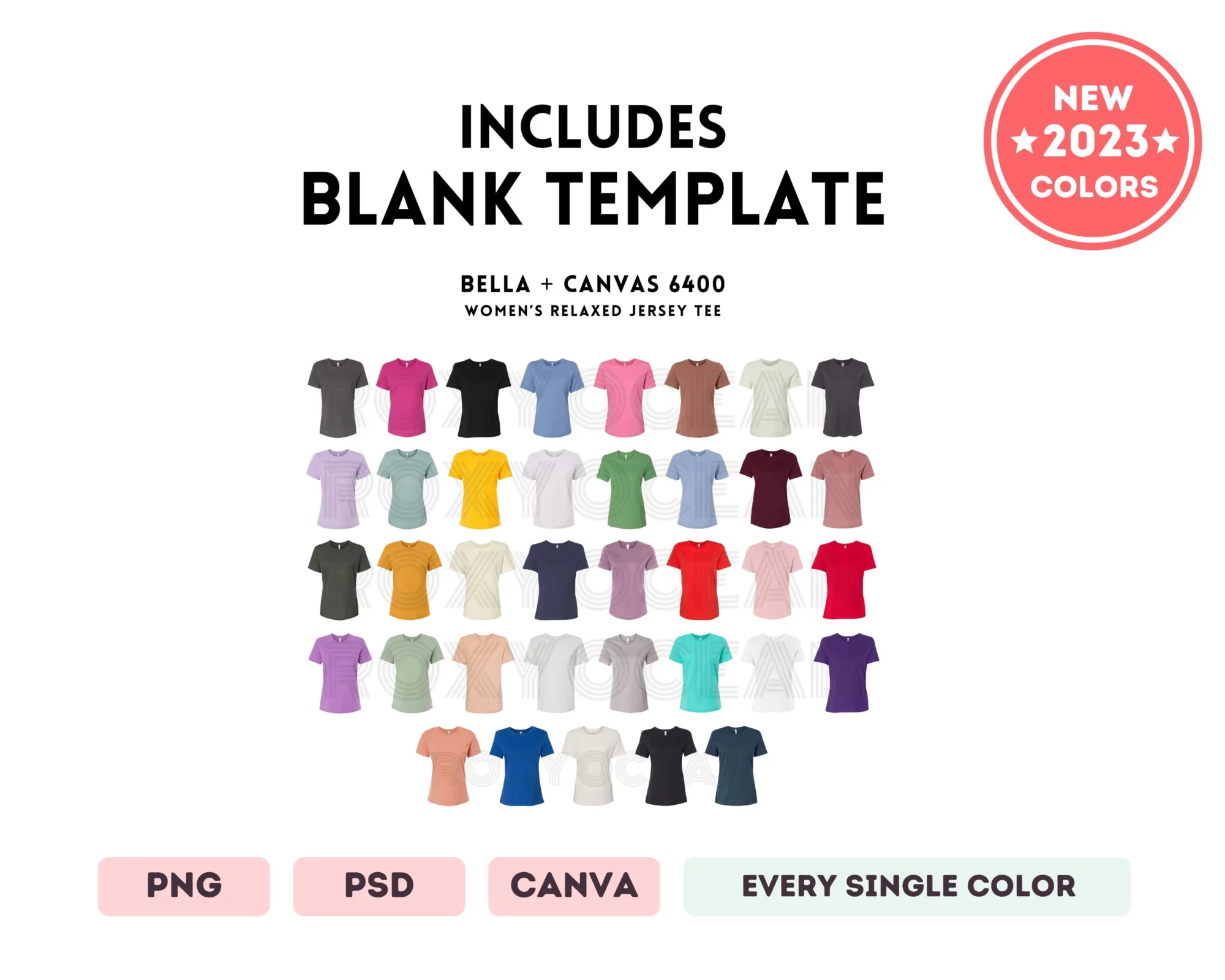 Editable Bella Canvas 6400 Color + Size Chart - Image 5