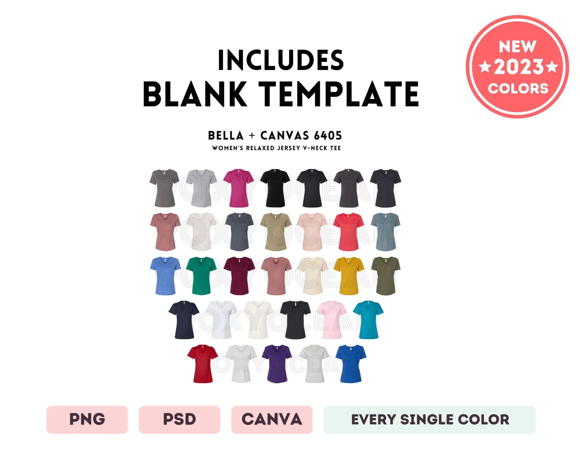 Editable Bella Canvas 6405 Color + Size Chart - Image 5