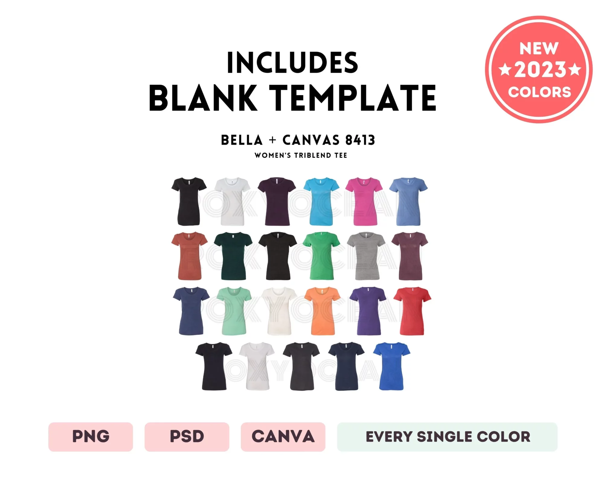 Editable Bella Canvas 8413 Color + Size Chart - Image 5