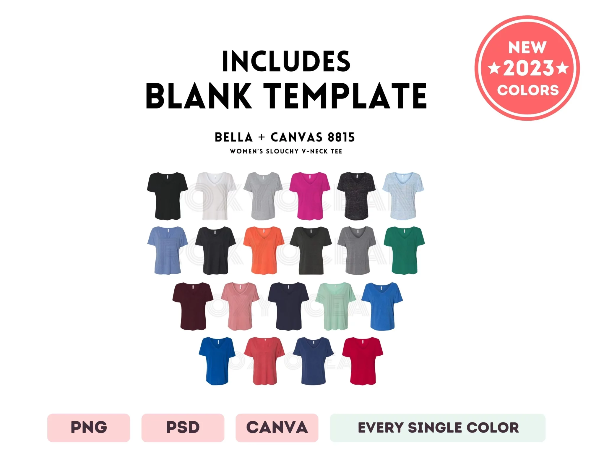 Editable Bella Canvas 8815 Color + Size Chart - Image 5