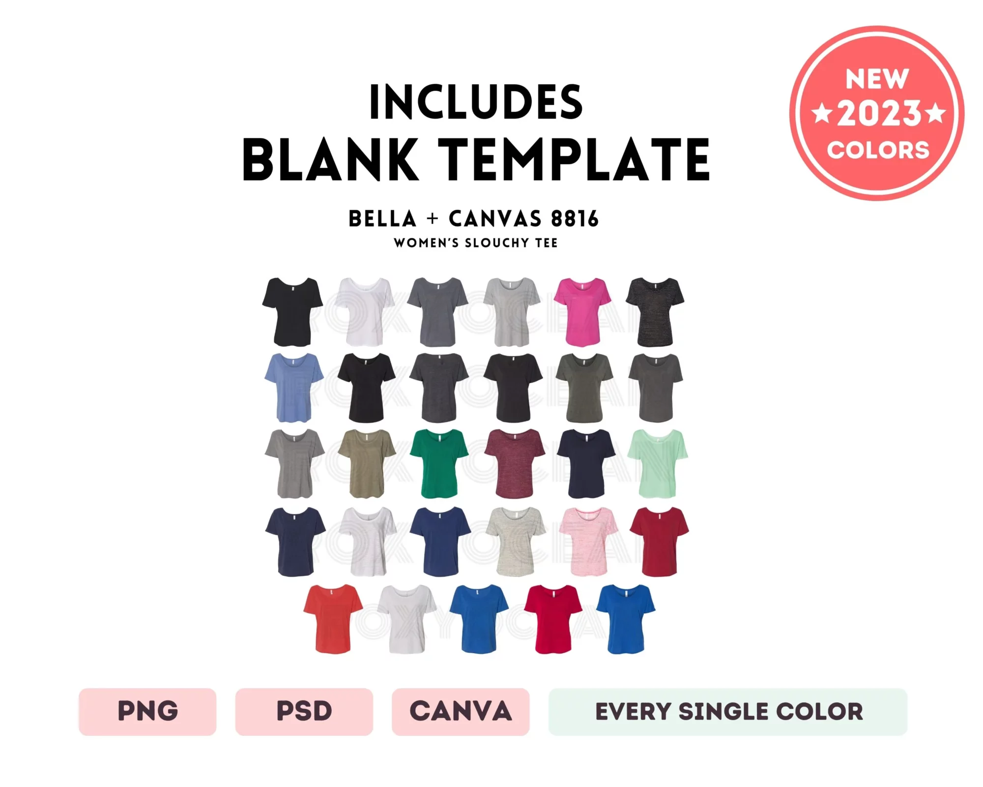 Editable Bella Canvas 8816 Color + Size Chart - Image 5