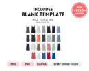 Editable Bella Canvas 8838 Color + Size Chart