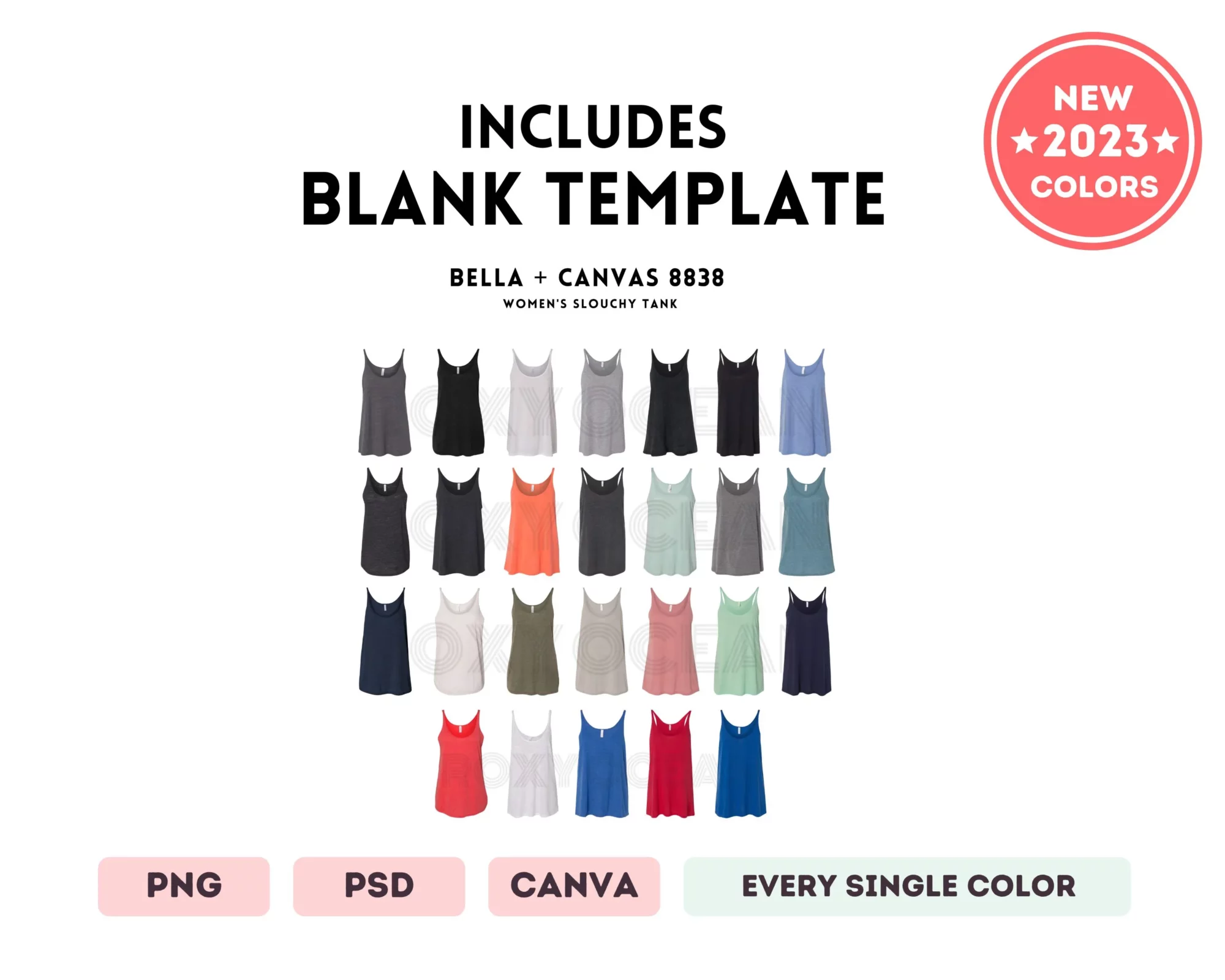 Editable Bella Canvas 8838 Color + Size Chart - Image 5