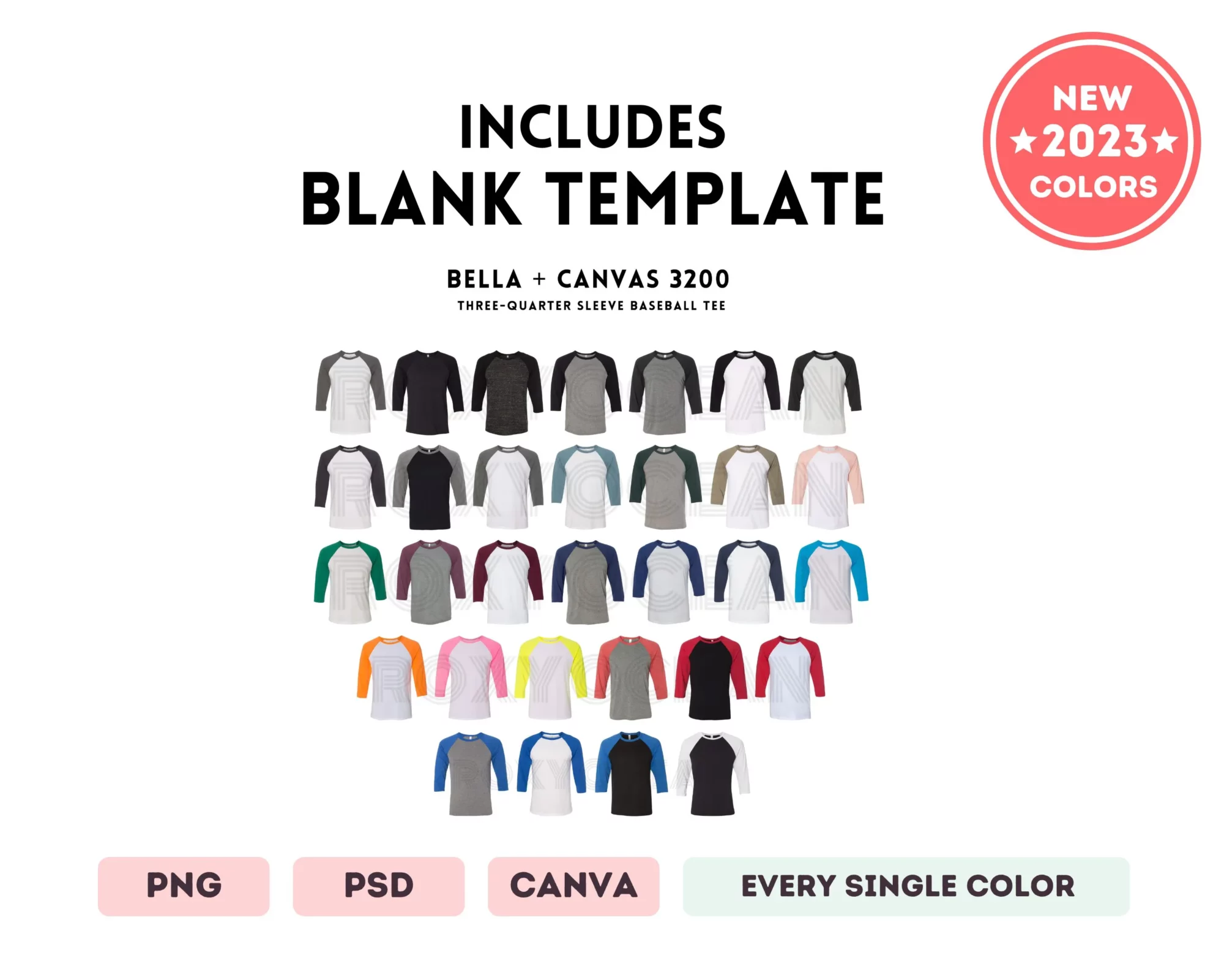 Editable Bella Canvas 3200 Color + Size Chart - Image 5